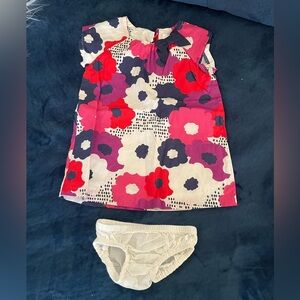 Gymboree set, top 3-6, diaper cover 0-3 months worn once